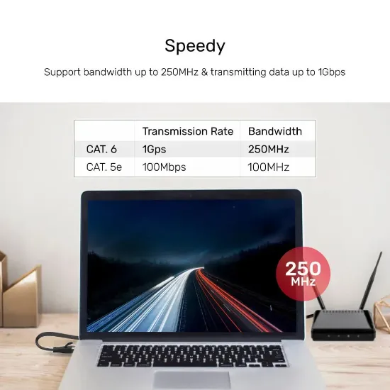 UNITEK CAT6 PATCH KABLO 5MT FLAT (C1812GBK) resmi