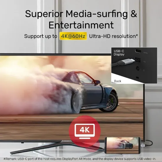 UNITEK USB-C 3.2 KABLO 1MT 10GBPS 4K (C14082ABK) resmi