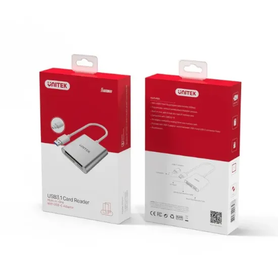 UNITEK USB-C KART OKUYUCU SD/CF/MICROSD (Y-9313D) resmi