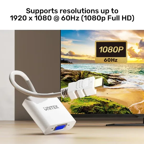 UNITEK HDMI TO VGA DÖNÜŞTÜRÜCÜ 1080P&60Hz(Y-6333C) resmi