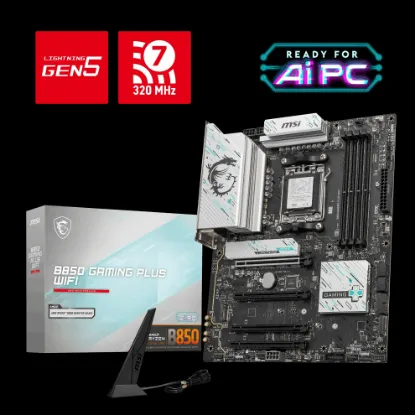 MSI B850 GAMING PLUS WIFI AM5 DDR5 8200MHZ(OC) DP 3x M.2 USB 10Gbs 5G LAN WI-FI 7 ATX resmi