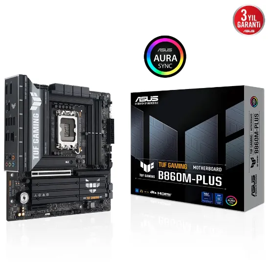 ASUS TUF GAMING B860M-PLUS 1851 SOKET DDR5 DP HDMI MATX ANAKART resmi