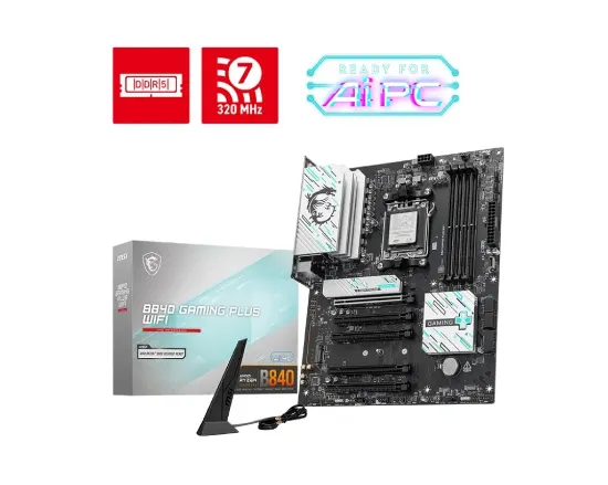 MSI B840 GAMING PLUS WIFI AM5 DDR5 8000(OC)Mhz ATX Gaming (Oyuncu) Anakart resmi