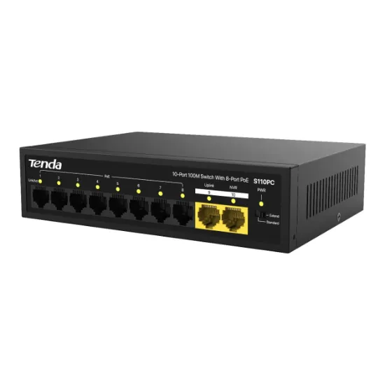 TENDA S110PC 10 PORT 10/100 Mbps POE+ SWITCH resmi