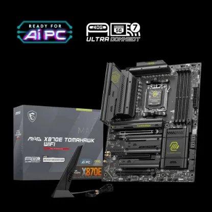 MSI MAG X870E TOMAHAWK WIFI AM5 DDR5 8400MHZ(OC) USB4 4x M.2 HDMI 2X DP 5G LAN WIFI 7 RGB ATX resmi