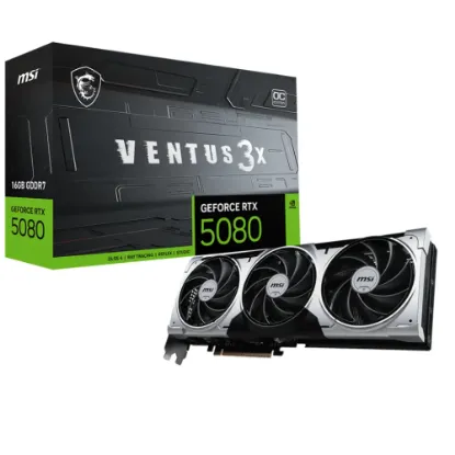 MSI VGA GEFORCE RTX 5080 16G VENTUS 3X OC PLUS RTX5080 16GB GDRR7 256 B DX12 PCIE 5.0 X16 (3XDP 1XHDMI) resmi