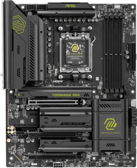 MSI MAG B850 TOMAHAWK MAX WIFI AM5 DDR5 8400MHZ(OC) HDMI 4x M.2 USB 10Gbs 5G LAN WI-FI 7 ATX resmi