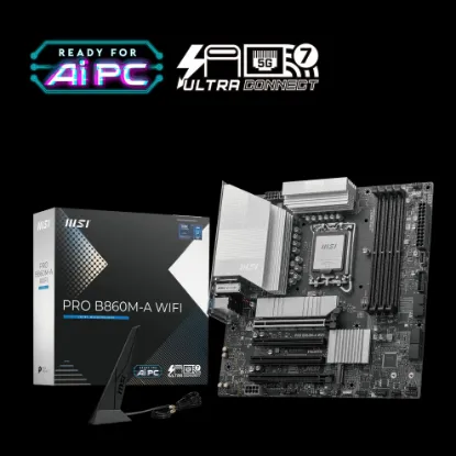 MSI PRO B860M-A WIFI SOKET 1851 DDR5 8600MHZ(OC) 3xM.2 1x TB4 HDMI DISPLAY 5G LAN WIFI 7 mATX resmi