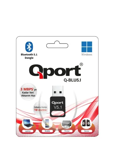 QPORT Q-BLU5.1 BLUETOOTH V5.1 USB ADAPTOR  resmi