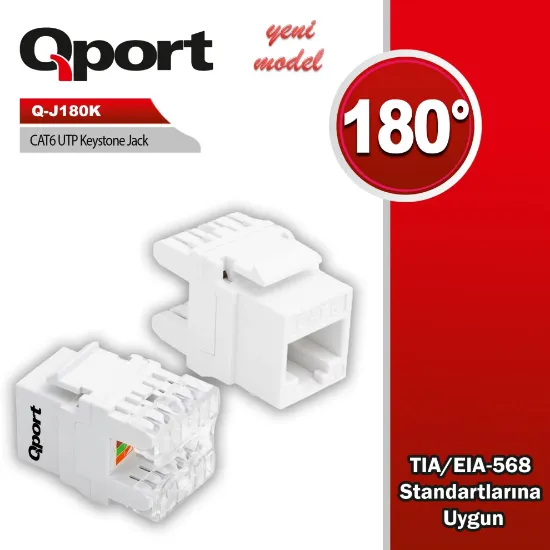 QPORT Q-J180K CAT6 180 DERECE KEYSTONE JACK resmi