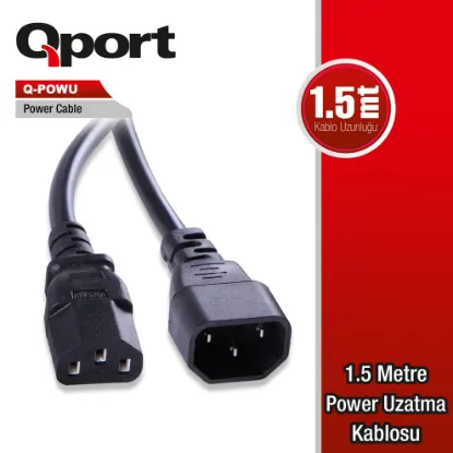QPORT Q-POWU 1.5 METRE POWER UZATMA KABLOSU resmi