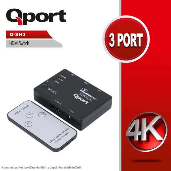 QPORT Q-SH3 HDMI SWITCH 3 PORT resmi