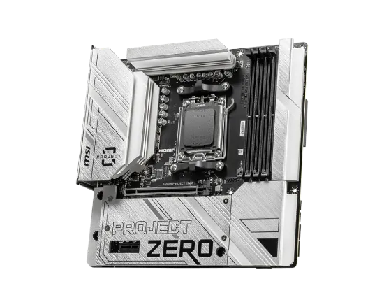 MSI B650M PROJECT ZERO AM5 DDR5 7600MHZ(OC) HDMI DP M.2 USB3.2 2.5G LAN WI-FI 6E mATX resmi