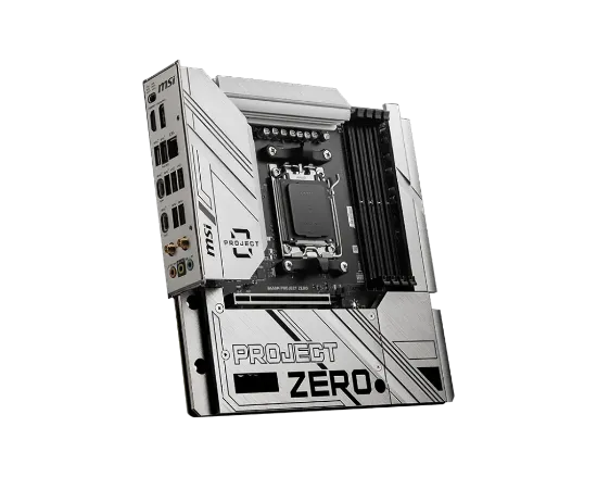 MSI B650M PROJECT ZERO AM5 DDR5 7600MHZ(OC) HDMI DP M.2 USB3.2 2.5G LAN WI-FI 6E mATX resmi