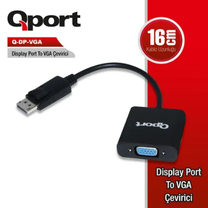 QPORT Q-DP-VGA DP TO VGA ÇEVİRİCİ resmi