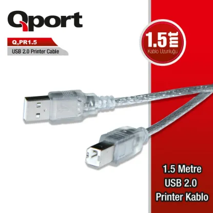  QPORT Q-PR1.5 USB 2.0 1.5 METRE YAZICI KABLO resmi