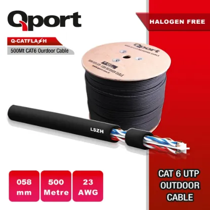 QPORT Q-CATFLASH 500M LSZH CAT6 OUTDOOR KABLO resmi