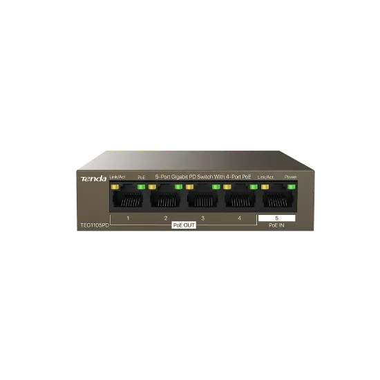 TENDA TEG1105PD 5PORT 10/100/1000 POE EXTENDER resmi