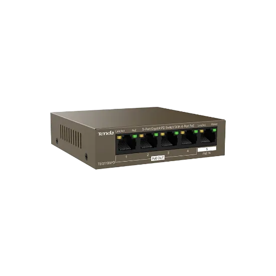 TENDA TEG1105PD 5PORT 10/100/1000 POE EXTENDER resmi