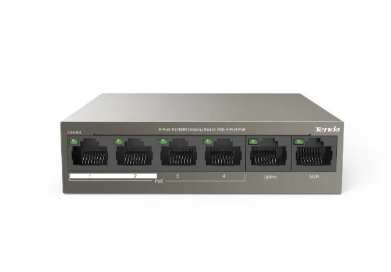 TENDA TEF1106P-4-63W 6PORT 10/100 YÖNETİLEMEZ POE SWITCH resmi