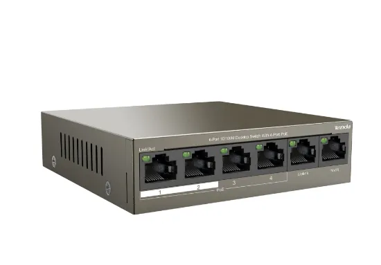 TENDA TEF1106P-4-63W 6PORT 10/100 YÖNETİLEMEZ POE SWITCH resmi