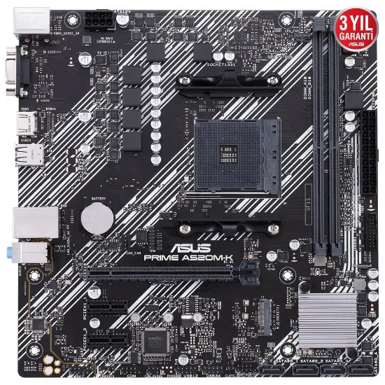 ASUS PRIME A520M-K DDR4 4600MHz VGA M.2 MATX AM4 resmi