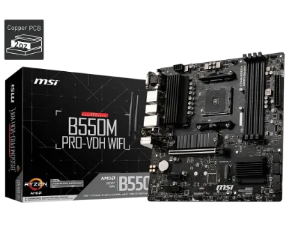 MSI B550M PRO-VDH WIFI DDR4 4400(OC) HDMI MATX AM4 resmi