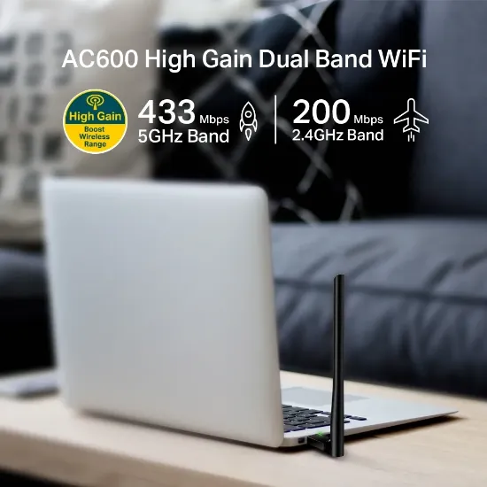 TP-LINK ARCHER T2U PLUS AC600 D.BAND USB ADAPTÖR resmi