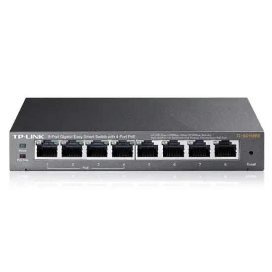TP-LINK TL-SG108PE 8PORT 10/100/1000 YÖNETİLEBİLİR POE SWITCH resmi