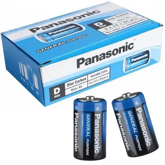 Panasonic Manganez Büyük D Boy 24’lü Pil R20BE/2PS resmi