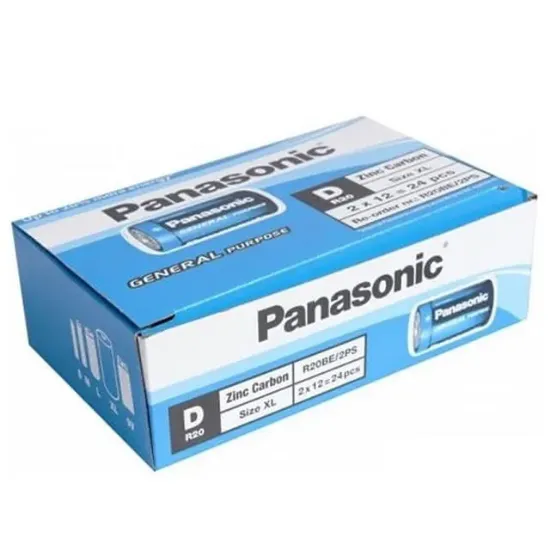 Panasonic Manganez Büyük D Boy 24’lü Pil R20BE/2PS resmi