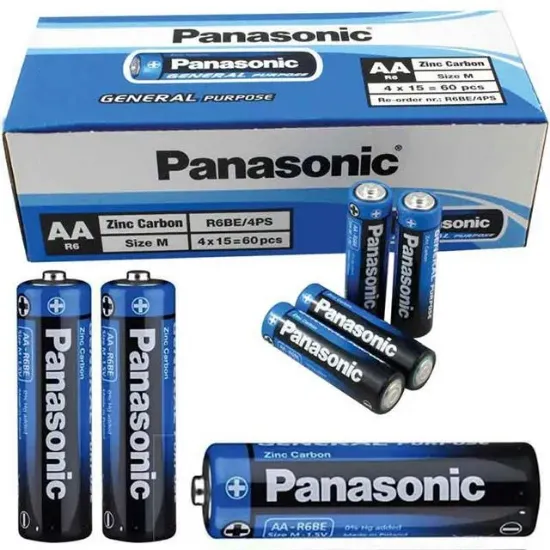 Panasonic Manganez 1.5 V AA 60’lı Kalem Pil (R6BE/4PS) resmi