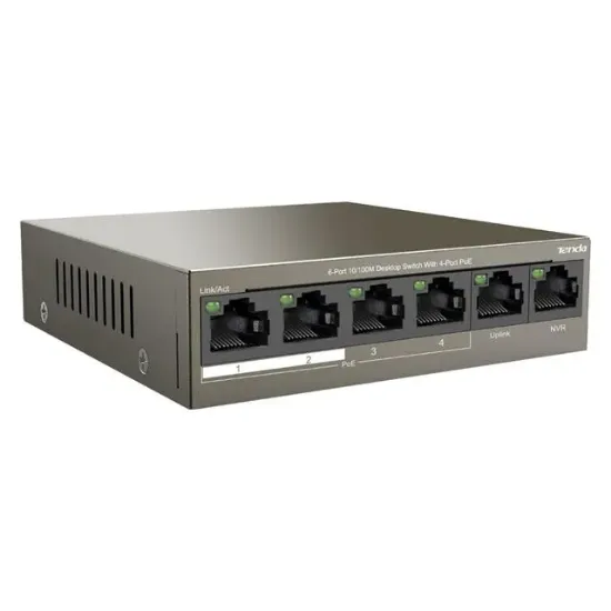 Tenda TEF1106P 2 x Uplink + 4 Port Poe Ethernet Switch 63 Watt resmi
