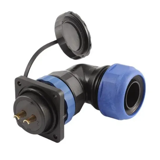 SD28 Su Geçirmez 2 Pin 28 Mm Dörtgen Konnektör 90° Dirsek resmi