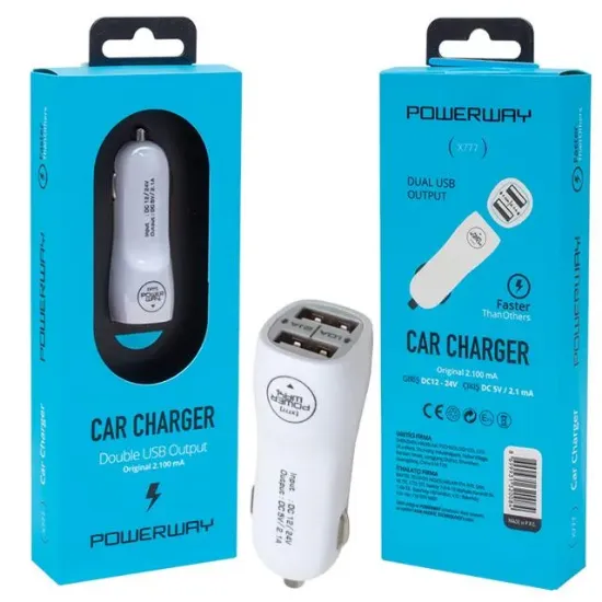 Powerway X-777 Çift Usb'li 2.1 Amper Çakmaklık Araç Şarj Cihazı resmi