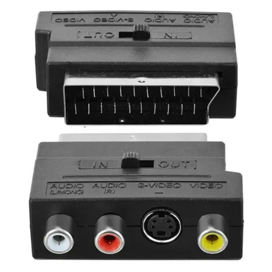 Elektromer Scart Adaptör Switch'li (İn-Out) resmi
