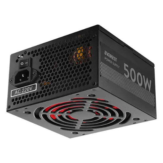 Everest EPS-500A Real 500W 4*SATA 12cm Fanlı Oyuncu PC Destekli Power Supply PSU resmi