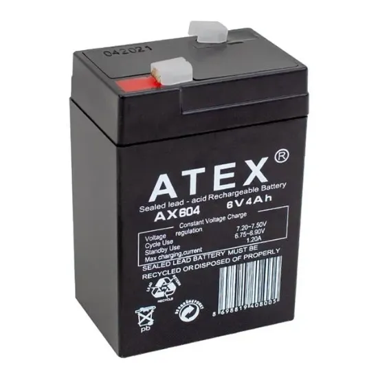 Atex 6 Volt 4 AH Işıldak Aküsü (70*48*101 Mm) resmi