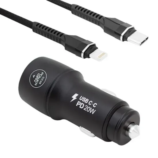 Powerway CC35 Yeni Nesil USB-C (iPhone To Type-C) Araç Şarj Seti (PD18W) resmi