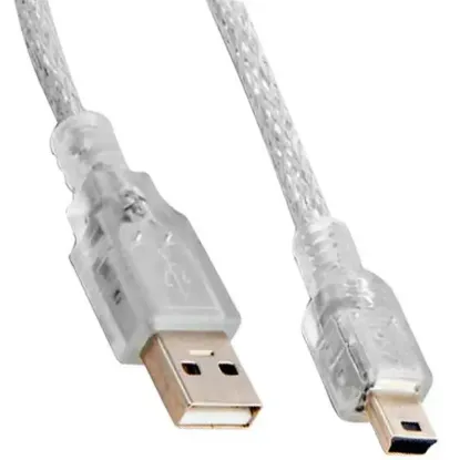 S-Link SL-UK55 USB 2.0 Şeffaf Usb Mini 5 Pin Kablo 5 Metre resmi