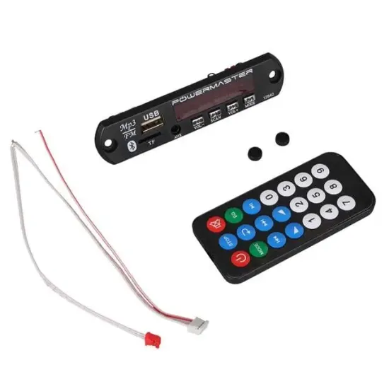 PowerMaster M515 Oto Teyp Dijital Player Board USB/AUX/SD/FM/Bluetooth Kumandalı Mikrofonsuz Oto Teyp Çevirici (12V-500MA) resmi