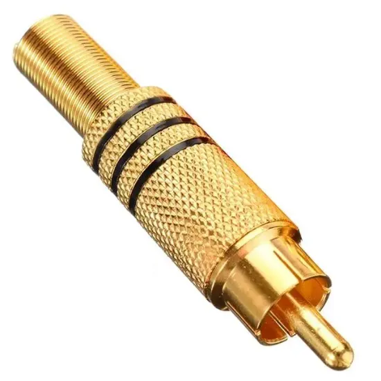 PowerMaster PM-1290 Tos RCA Fiş Metal Gold Erkek Konnektör resmi