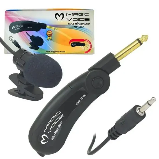 Magicvoice MV-502 Gold Kablolu Yaka Mikrofonu resmi