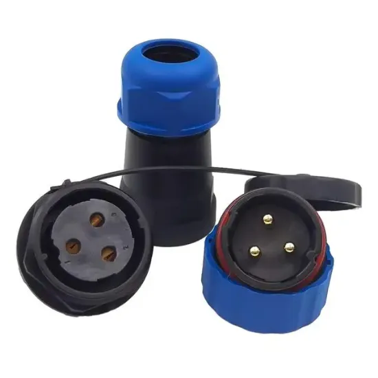 SD28 Su Geçirmez 3 Pin  Erkek-Dişi Yuvarlak 28 Mm Konnektör resmi