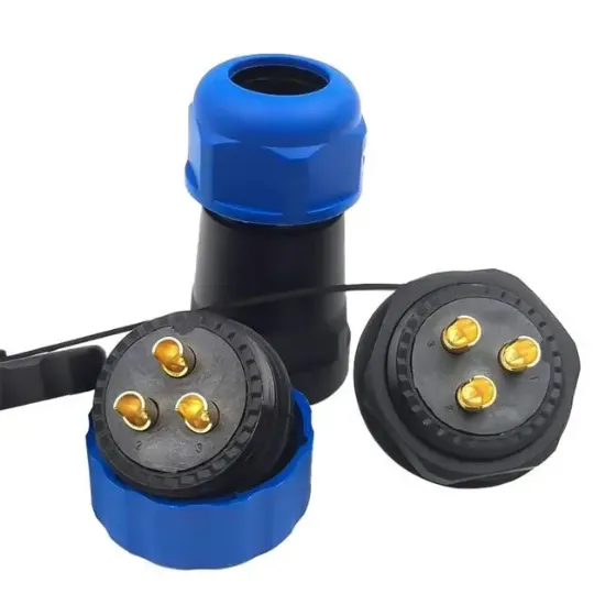 SD28 Su Geçirmez 3 Pin  Erkek-Dişi Yuvarlak 28 Mm Konnektör resmi