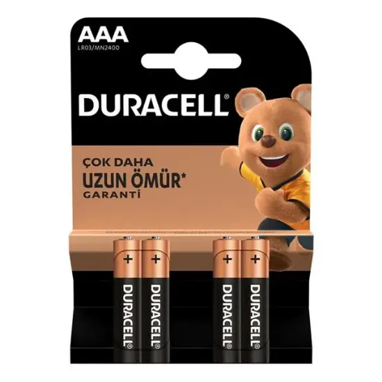 Duracell LR03/MN2400 AAA İnce Alkalin Pil (4'lü Paket) resmi