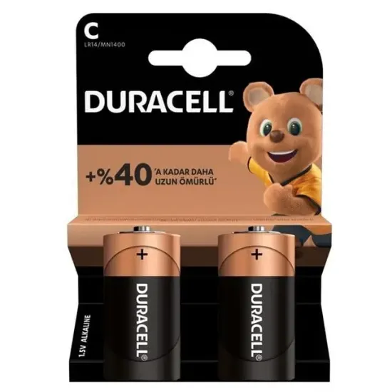 Duracell LR14/MN1400 C Orta Boy Pil (2'li Paket) resmi