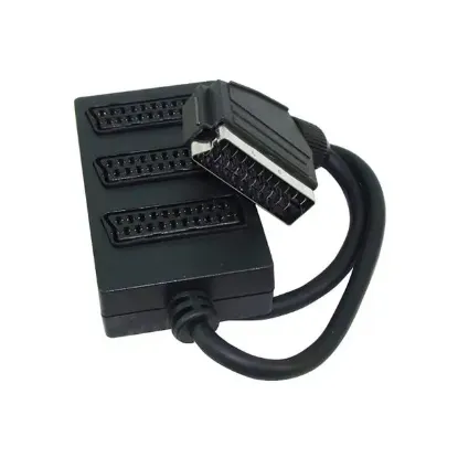 Elektromer 3\'lü Scart Dağıtıcı (1 Erkek-3 Dişi Scart) resmi