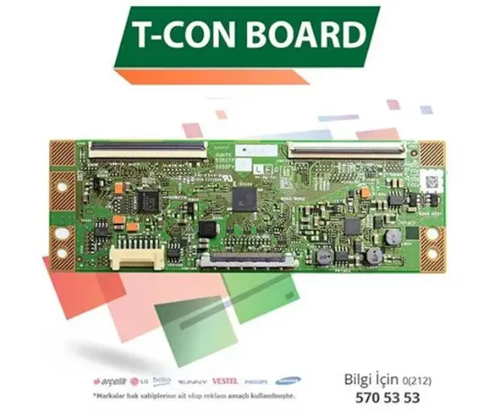 Samsung RUNTK 5351TP - UE32F5070 - UE32F5570 - CY-HF320BGSV1H - Lcd Led T-CON Board resmi