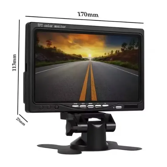PowerMaster PM-15487 7" TFT Lcd Dijital Monitör 2 Kanal Geri Görüş Kamerası Tetiklemeli 800X480P resmi